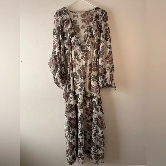 Joyfolie Floral Maxi Dress in Purple and Green - Picture 5 of 7